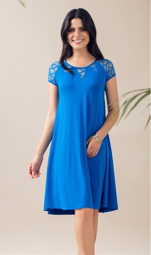 Maloka: Rose Mesh Jersey Flared Midi Dress (More Colors!) MK_LILINE