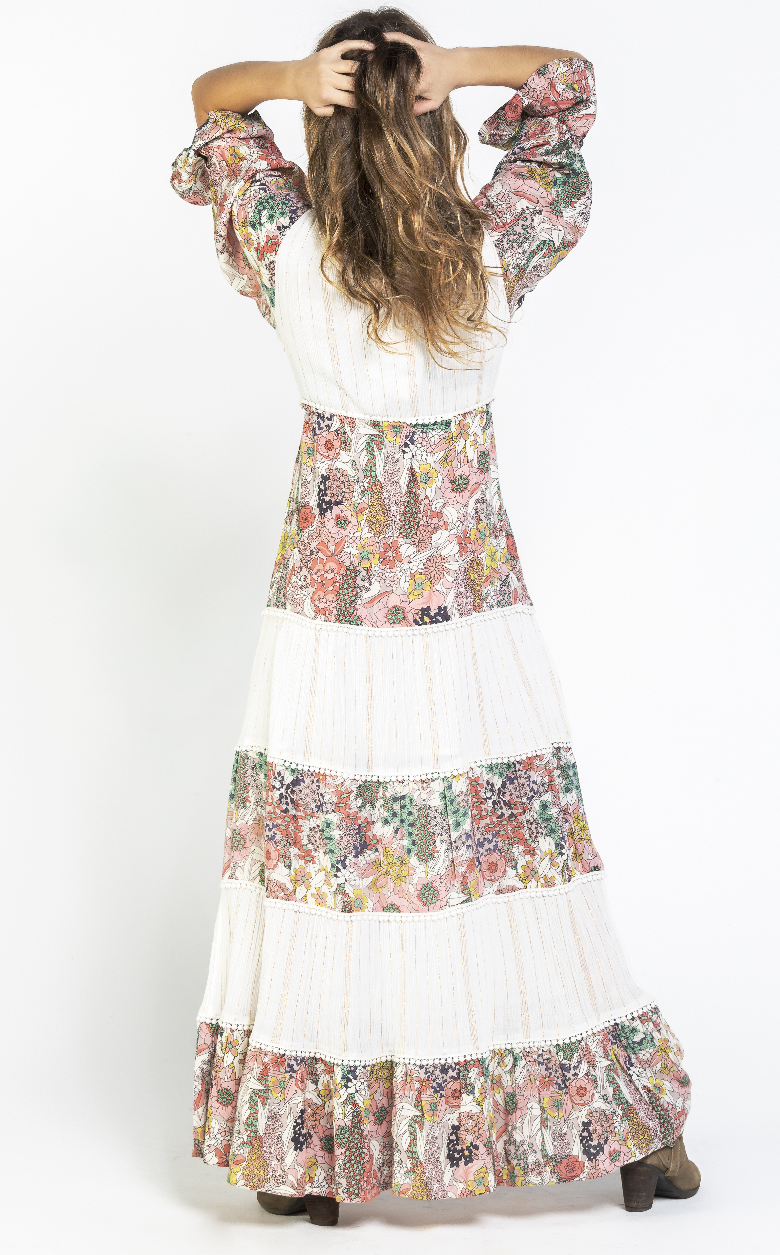 Savage Culture: Pink Daffodil Long Beach Maxi Dress