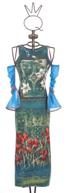Save The Queen Italy: Monet Garden With Tulip Sleeves Dress STQ_TULIP_N