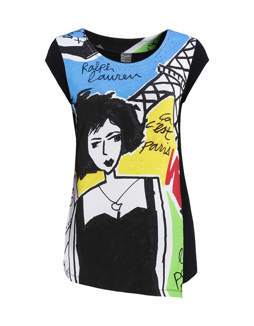 Dolcezza Simply Art: Pretty Lady In Paris Asymmetrical Art Tunic (2 Left!) DOLCEZZA_SIMPLY_ART_19702