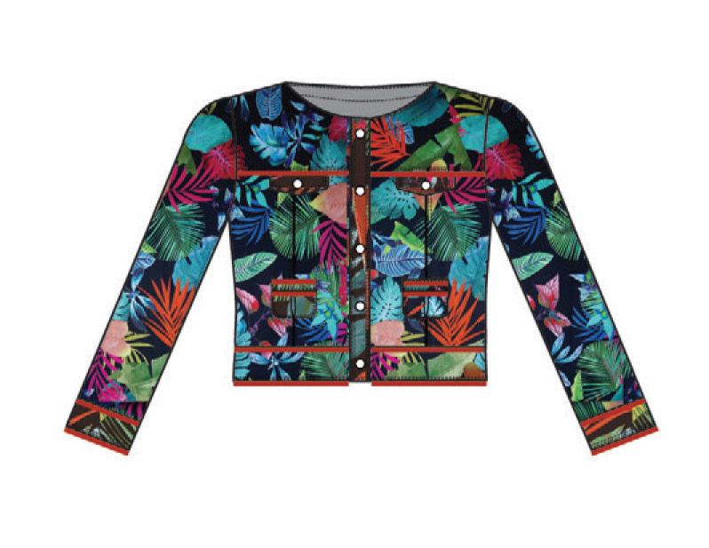 Paul Brial: Jungle Of Pink Purple Blooms Short Jacket (2 Left!)
