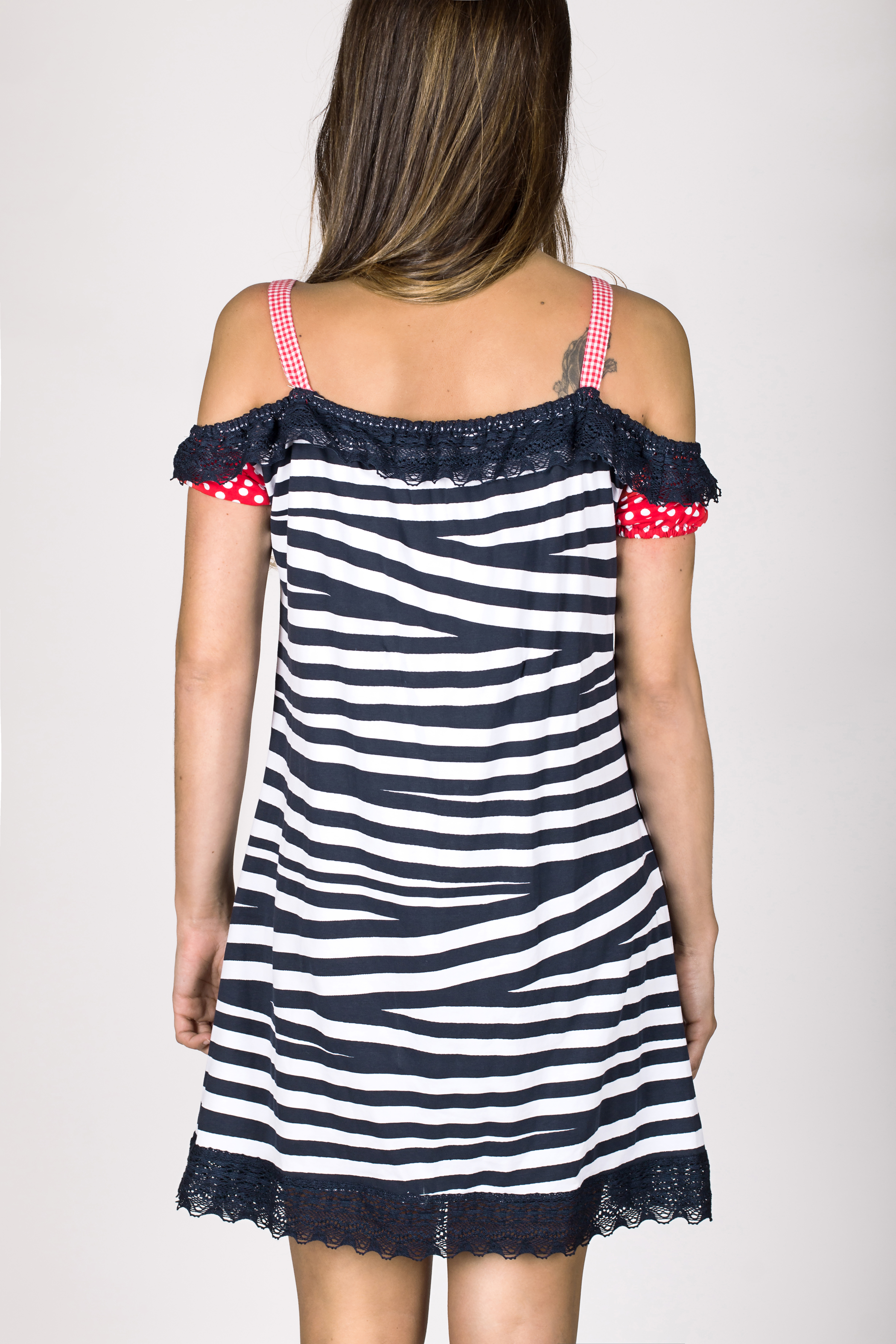 Shoklett Spain: Pink Coral Cotton Ruffled Short Dress Zoey