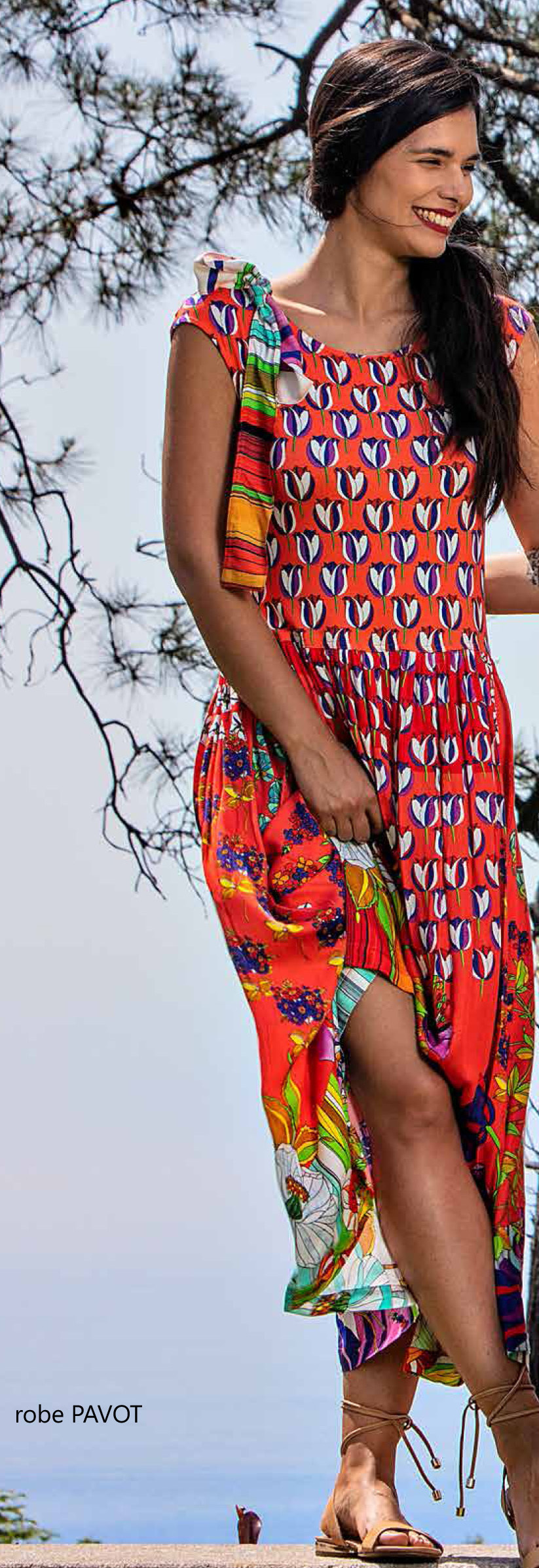 Paul Brial: Tantalizing Crinkled Patchwork Of Tulips Maxi Dress (1 Left!) PB_PAVOT_N1