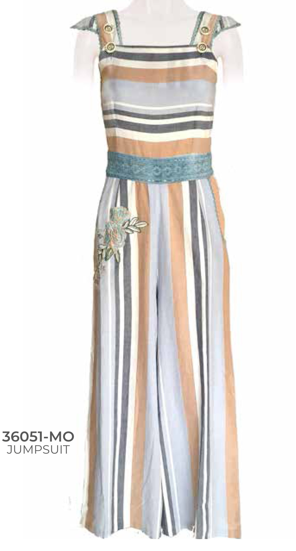 Savage Culture: Blue Desert Rose Wide Leg Jumpsuit Downey