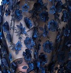Paul Brial: Blue Rose Petal Cold Shoulder Cocktail Dress