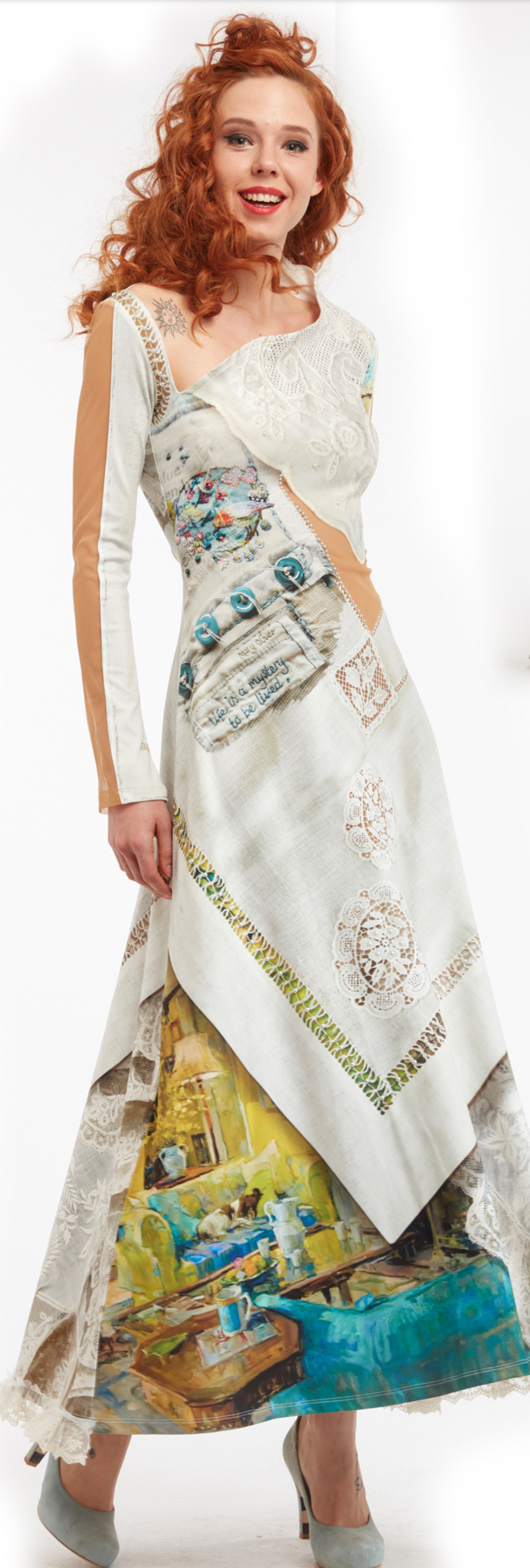 IPNG: Asymmetrical Snapshot Of Poetic Layers Illusion Dress IPNG_PLDL-066