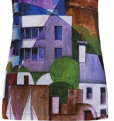 Simply Art Dolcezza: Sandycove Harbor Abstract Art Cold Shoulder Tunic