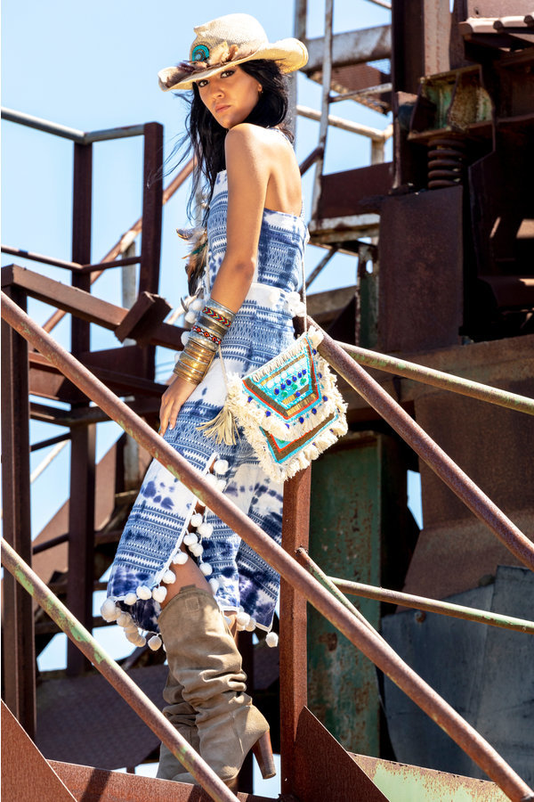 Savage Culture: Bubbles Tie Dye Cotton Midi Dress Downey
