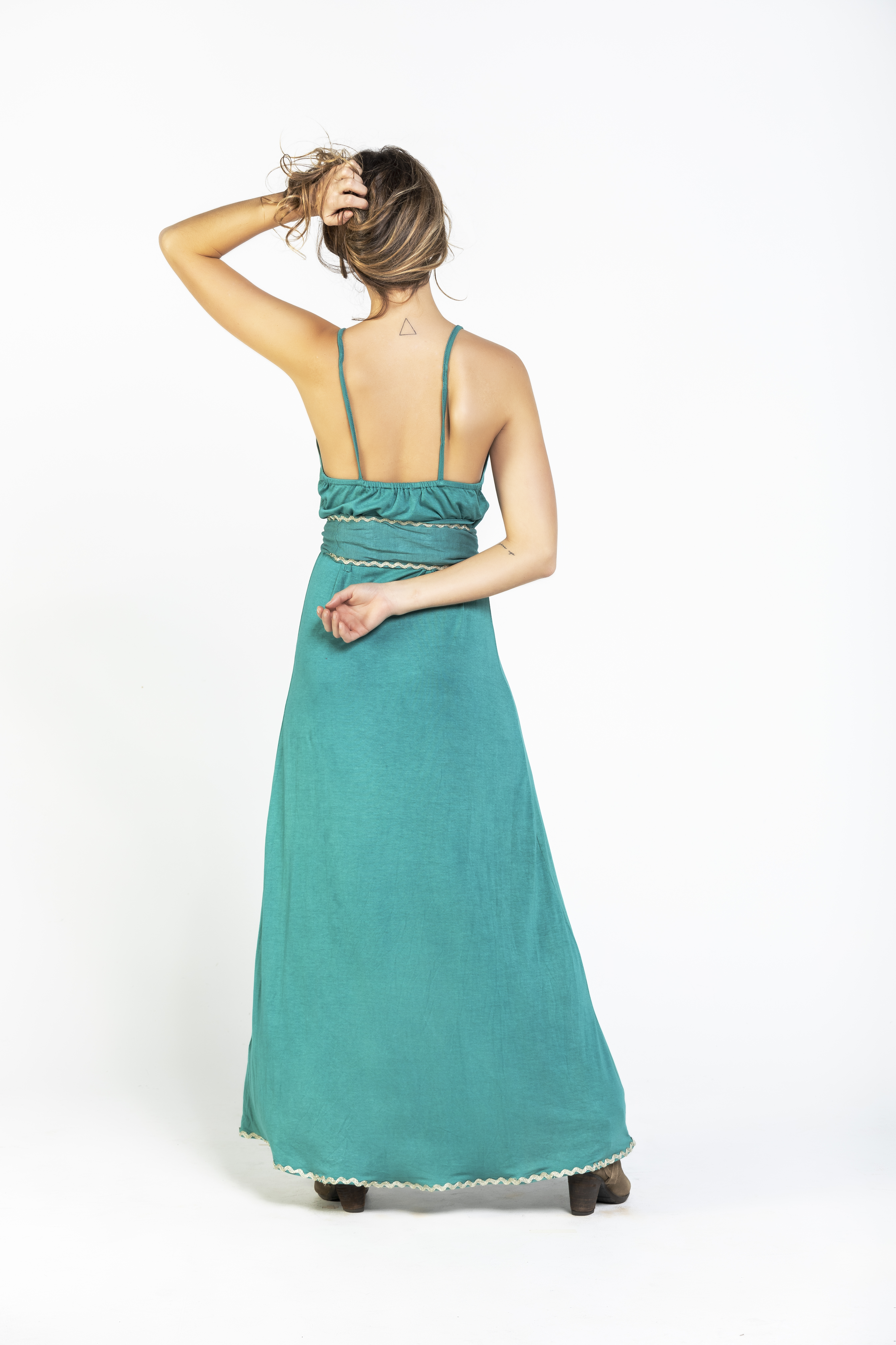 Savage Culture: Sea Green Tied Waist Maxi Dress Riverside