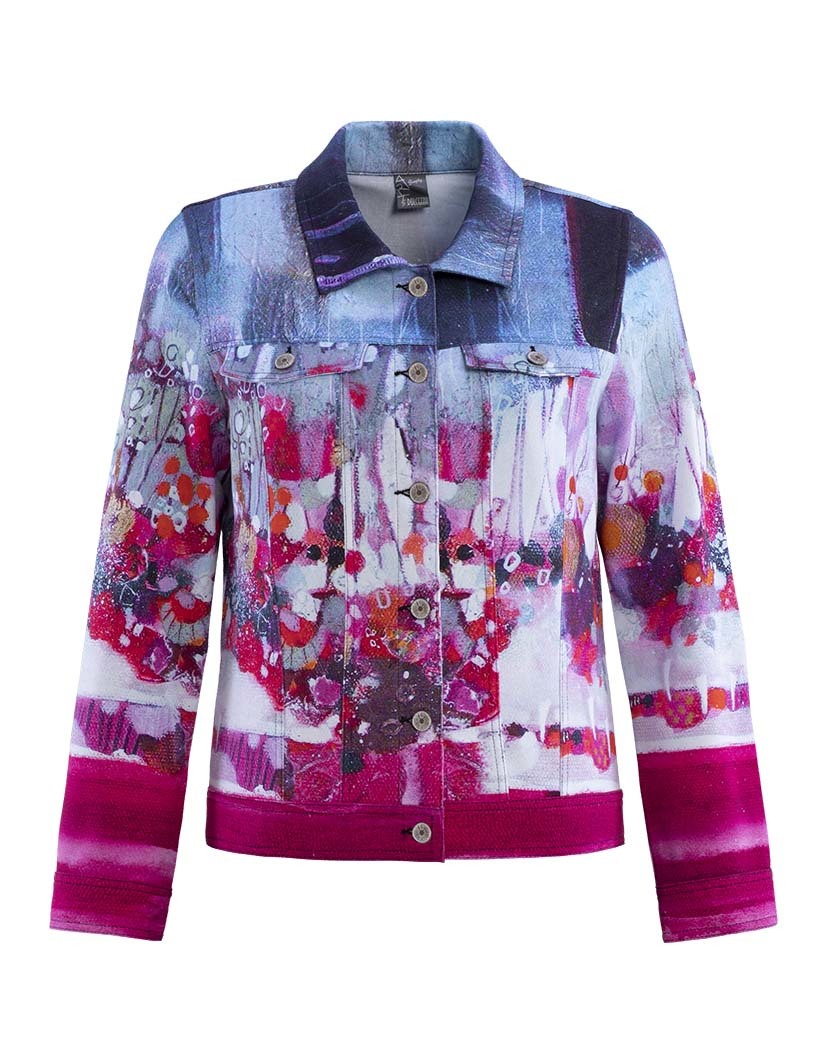 Simply Art Dolcezza: Fuschia Candy Storm Abstract Art Jacket SOLD OUT DOLCEZZA_SIMPLYART_19658_N