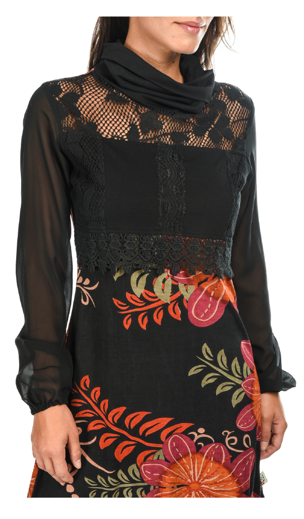 Savage Culture: Orange Cosmos Embroidered Blouson Dress Lola (1 Left!)