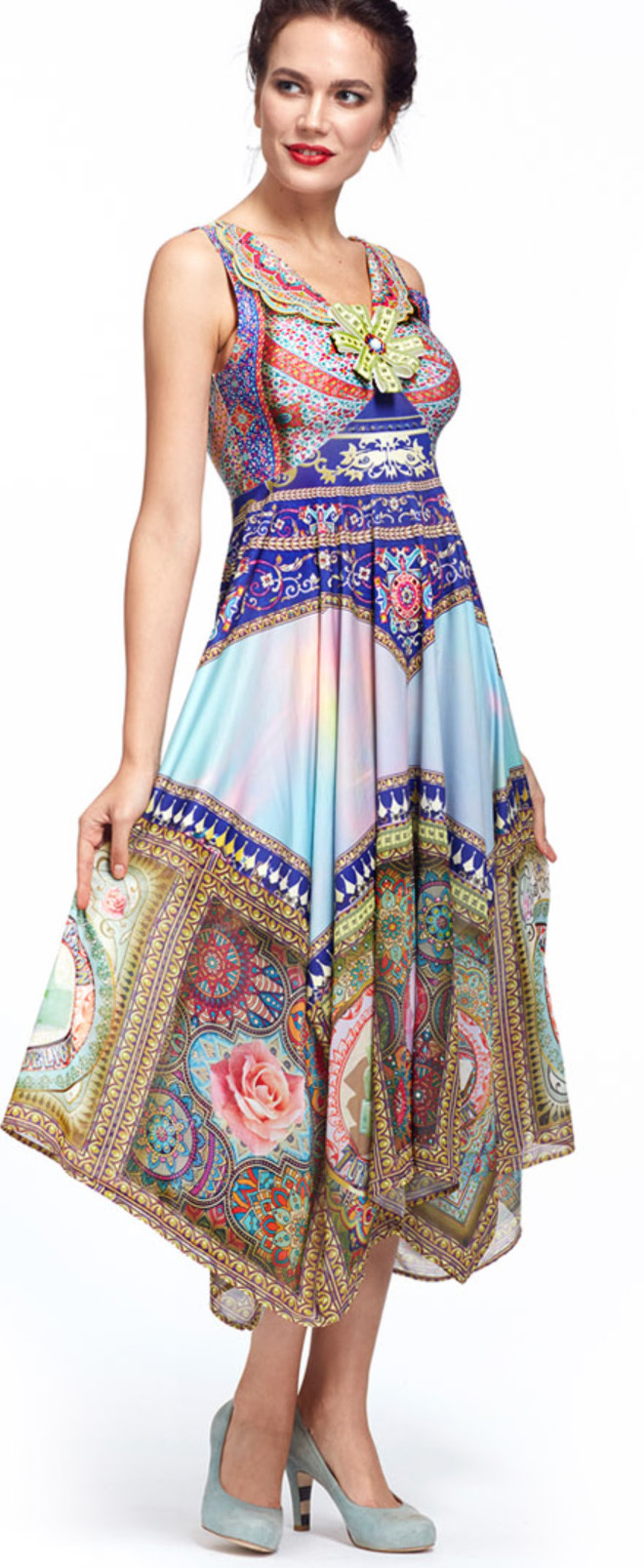 IPNG: Pink Lotus Lokoometric Flared Illusion Dress