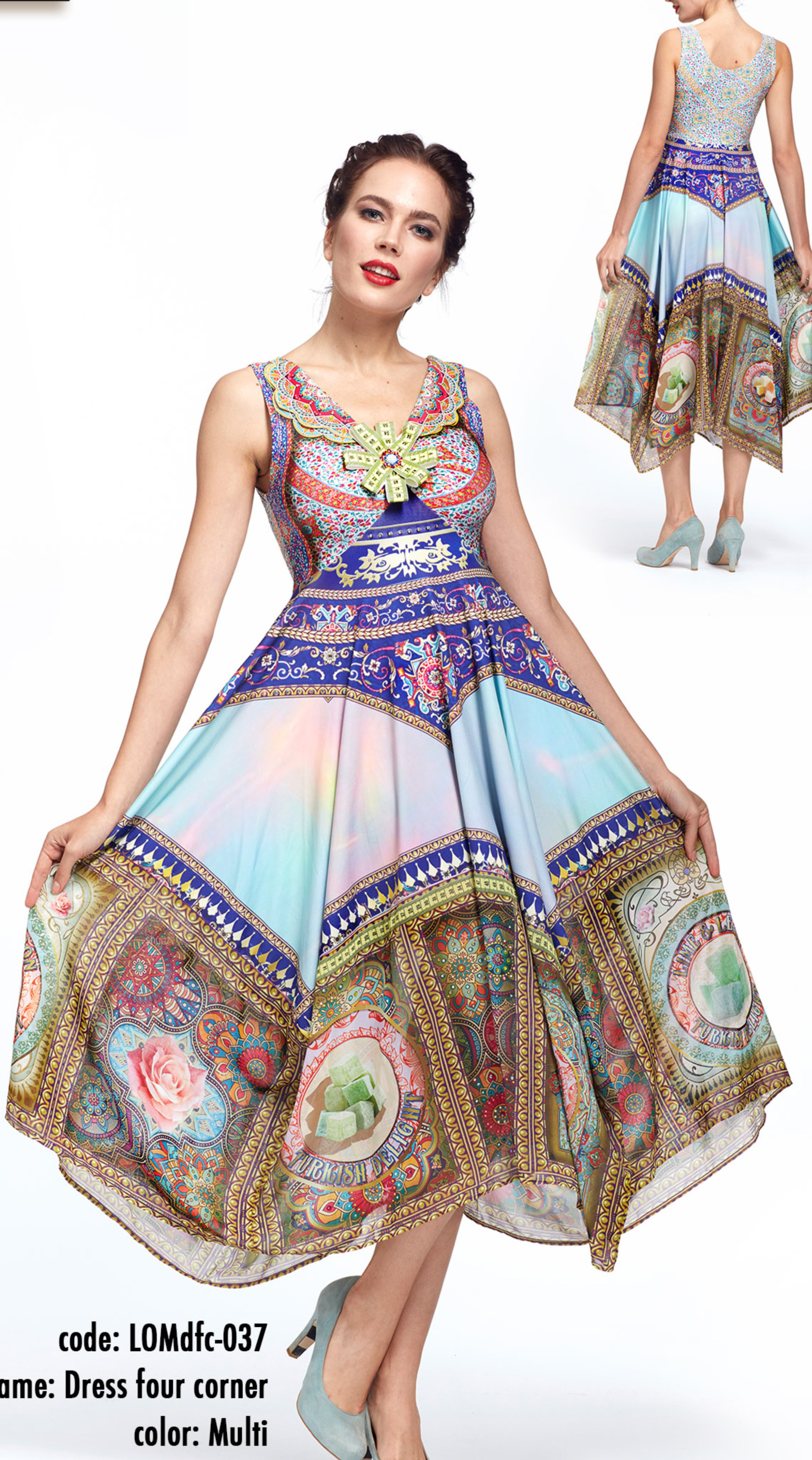 IPNG: Pink Lotus Lokoometric Flared Illusion Dress