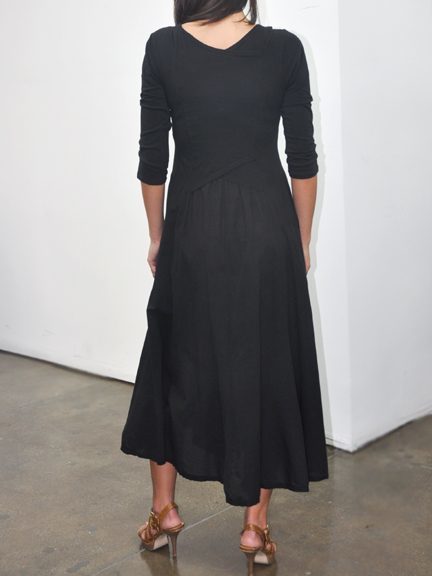 Luna Luz: Short Sleeve Cross Over Bodice Long Dress (Ships Immed, Few Left!)
