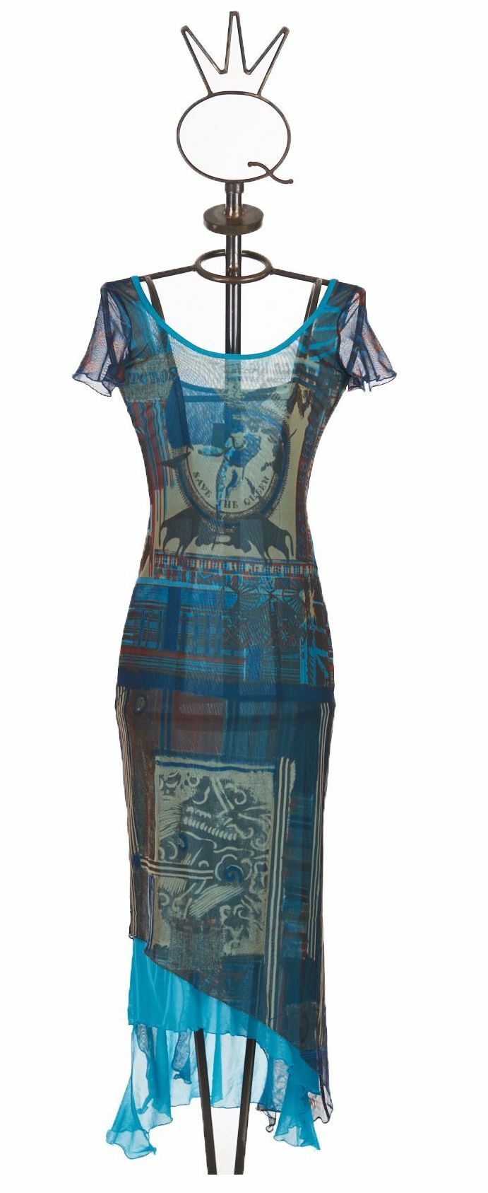 Save The Queen: Turquoise Sand Illumination Dress STQ_667