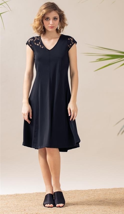 Maloka: Black Rose Flared Midi Dress (Also in Red Rose!) MK_KARINE_N