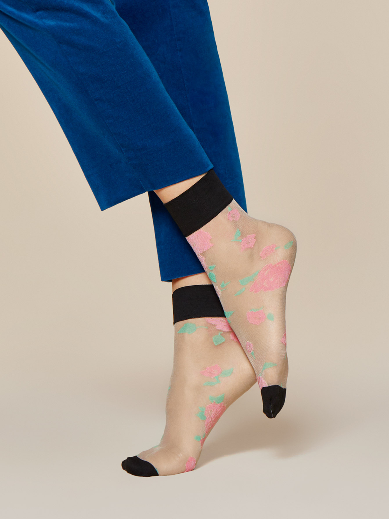 Fiore: Colorblock Blossom Trouser Socks SOLD OUT