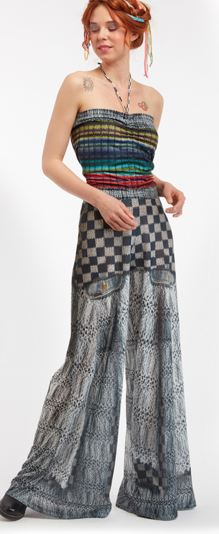 IPNG: Destructive Denim & Knit Illusion Grand Familia Jumpsuit (Converts to overalls!)