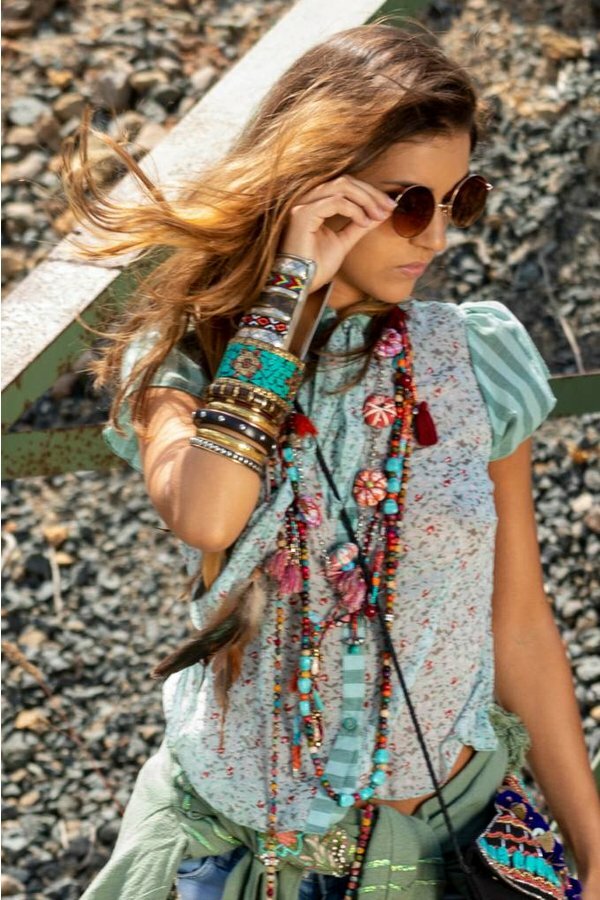 Savage Culture: Baby Roses Boho Chic Riverside Blouse SAVAGE_36080_N