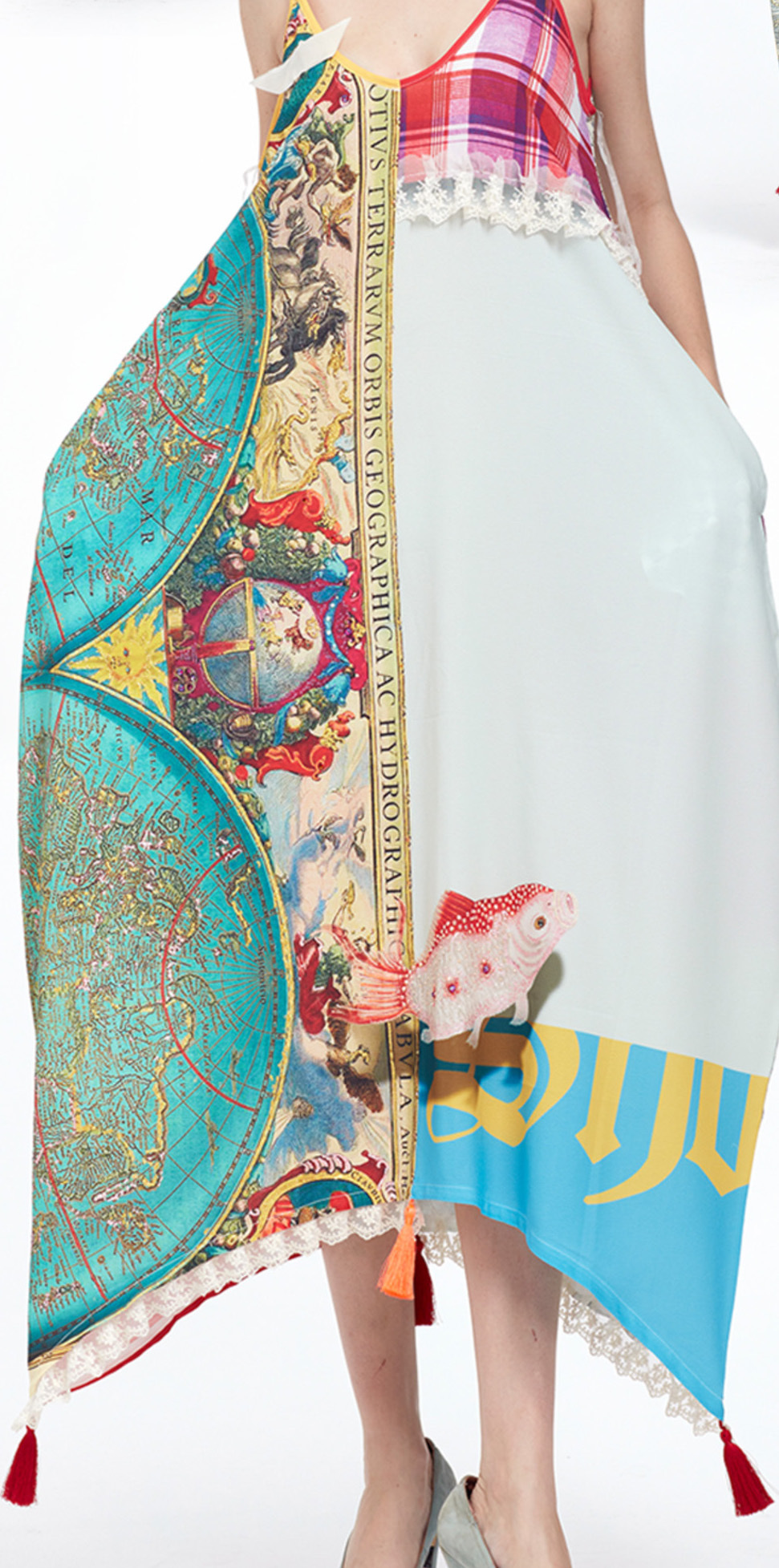 IPNG: The World At Your Paper Boat Trip Pocket Four Corners Maxi Dress (Some Ship Immed!)
