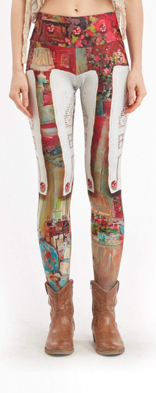 IPNG: Backwards Pink Living Room Illusion Poetic Layers Legging IPNG_PLI-076