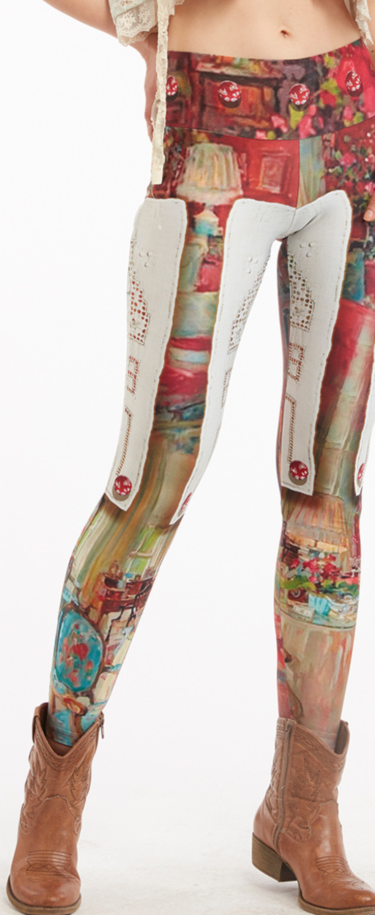 IPNG: Backwards Pink Living Room Illusion Poetic Layers Legging