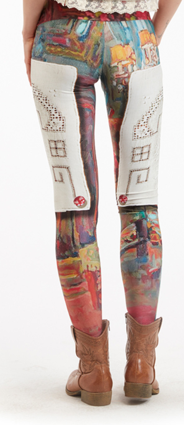 IPNG: Backwards Pink Living Room Illusion Poetic Layers Legging