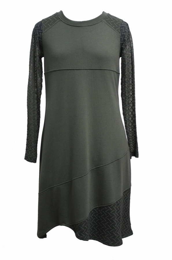 Maloka: Lush Lashes Asymmetrical Tricot Dress (Only Olive & Blue Marine Left!)