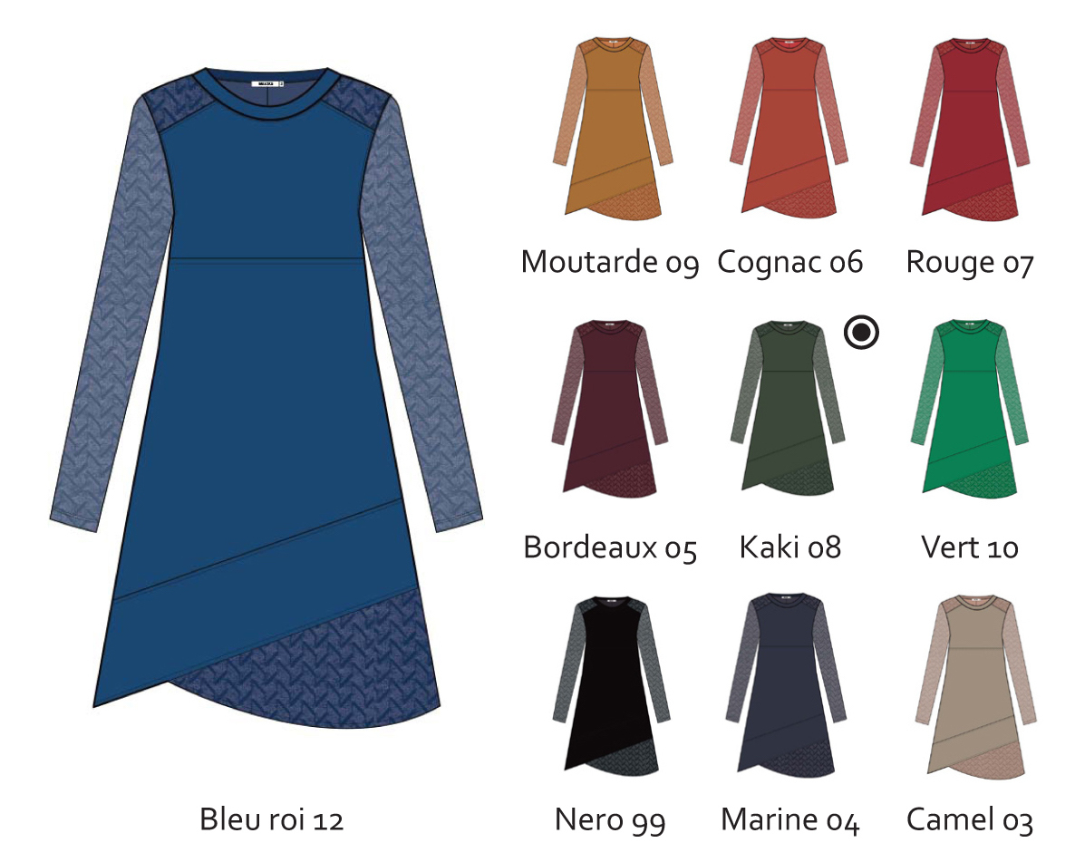 Maloka: Lush Lashes Asymmetrical Tricot Dress (Only Olive & Blue Marine Left!)