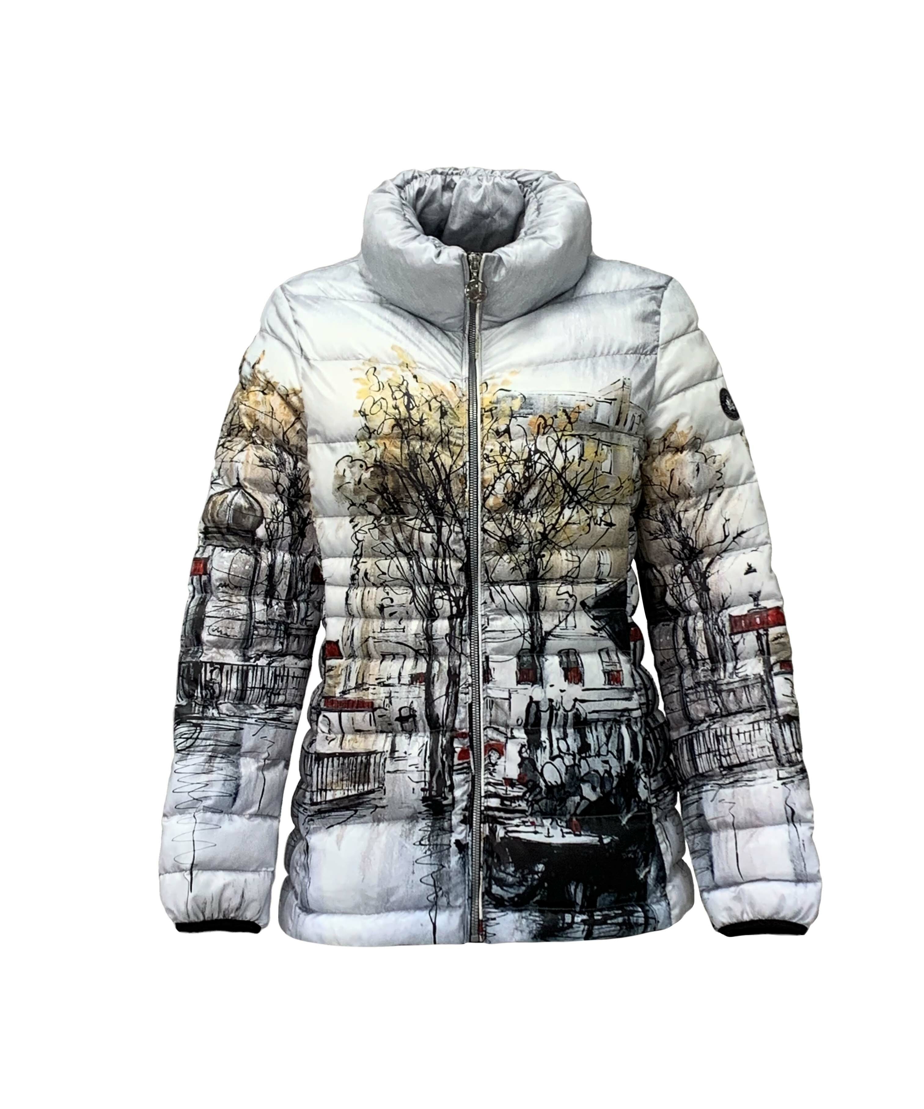 Simply Art Dolcezza: Parisian Life Abstract Art Puffer Jacket (1 Left!)