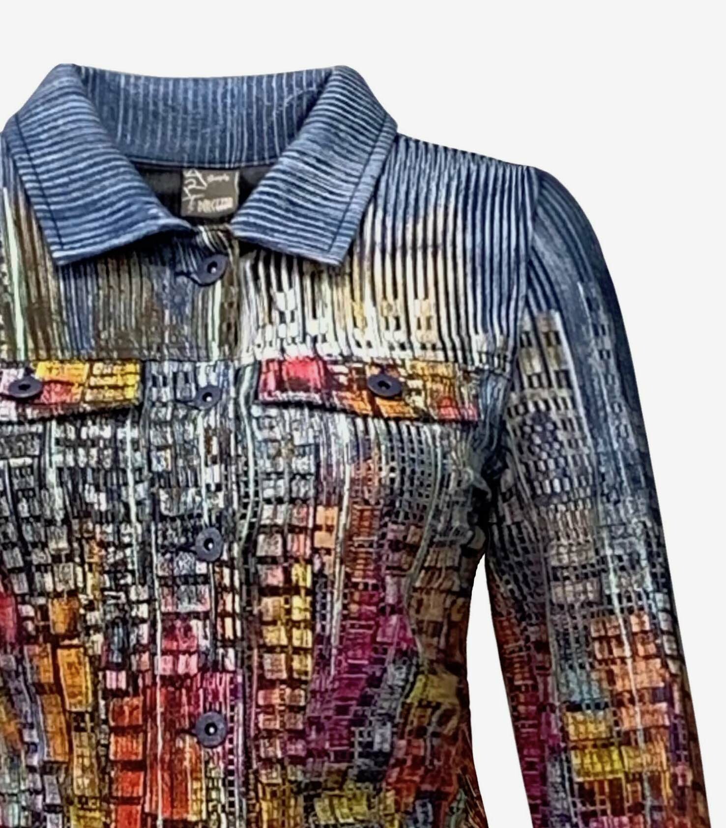 Simply Art Dolcezza: Papillons Of The Night Abstract Art Soft Denim Jacket