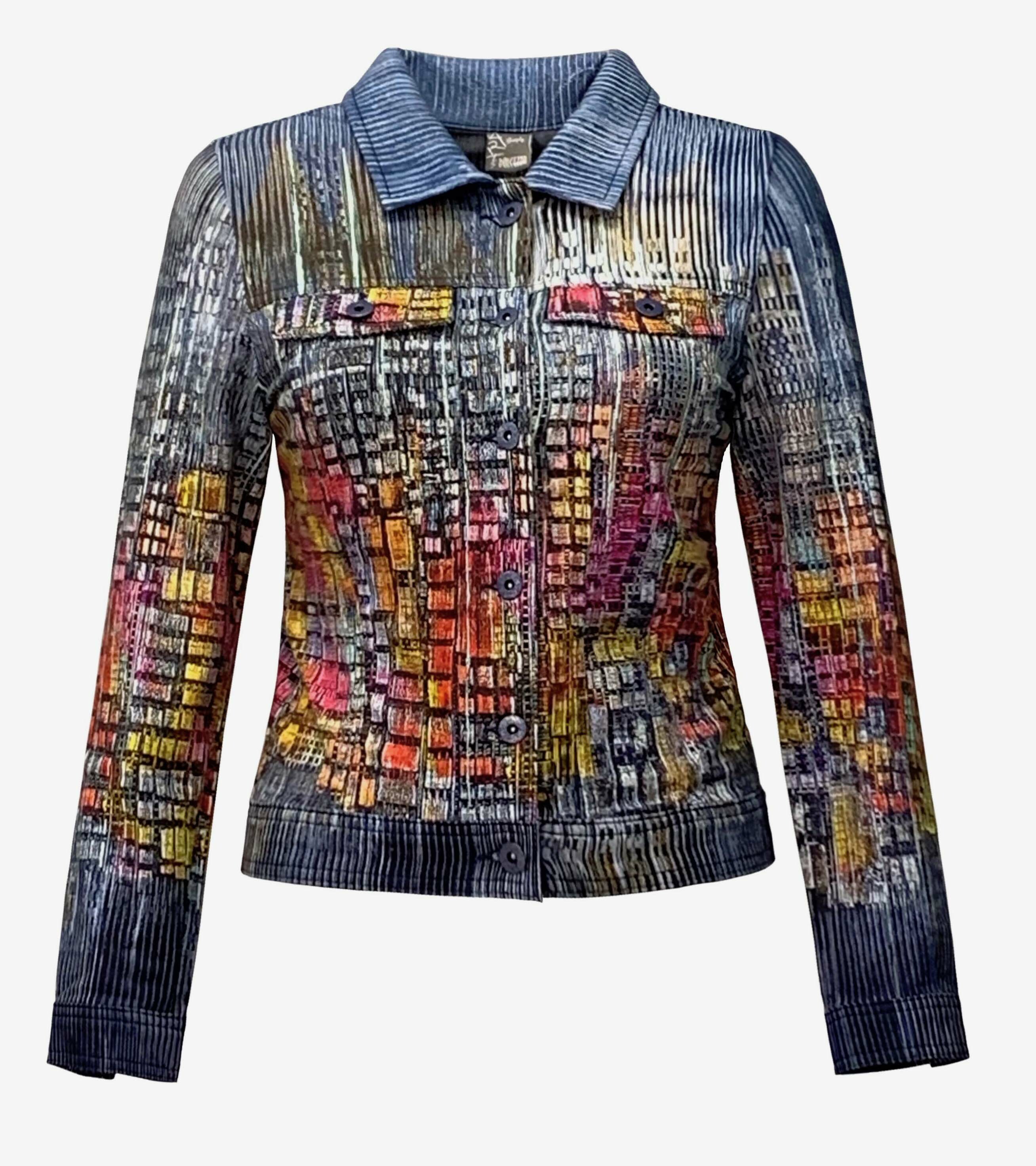 Simply Art Dolcezza: Papillons Of The Night Abstract Art Soft Denim Jacket Dolcezza_SimplyArt_59735