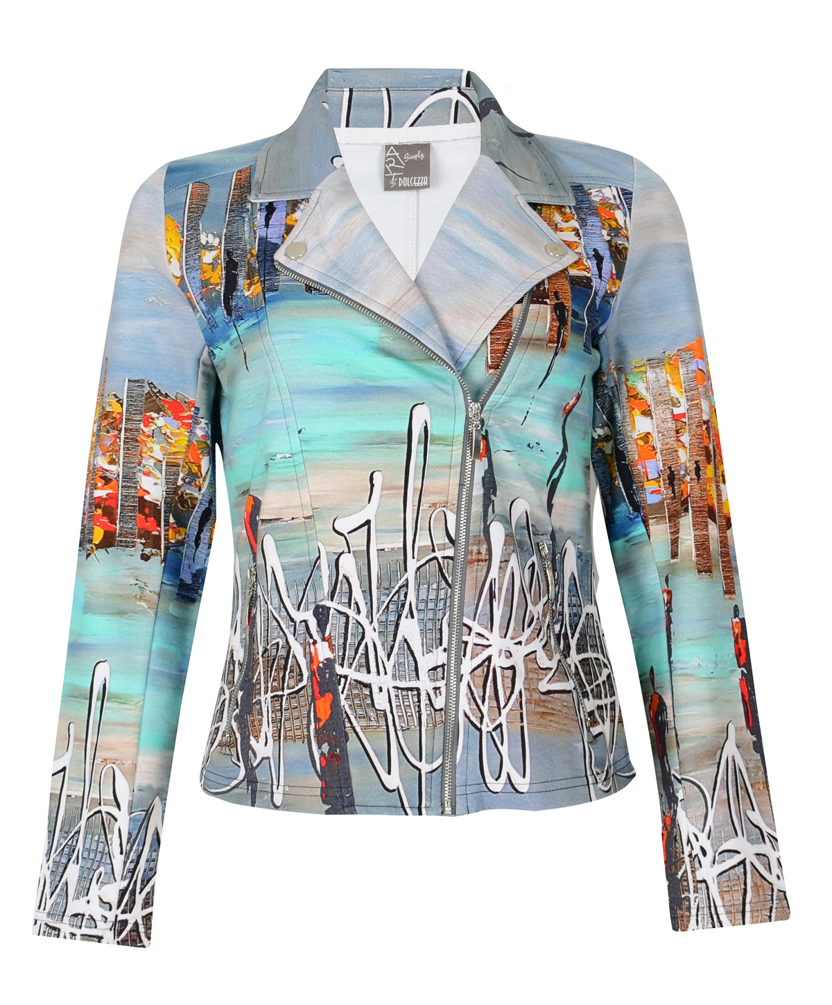 Simply Art Dolcezza: Indeed A Picture Perfect Beach Abstract Art Zip Moto Jacket SOLD OUT Dolcezza_SimplyArt_59675