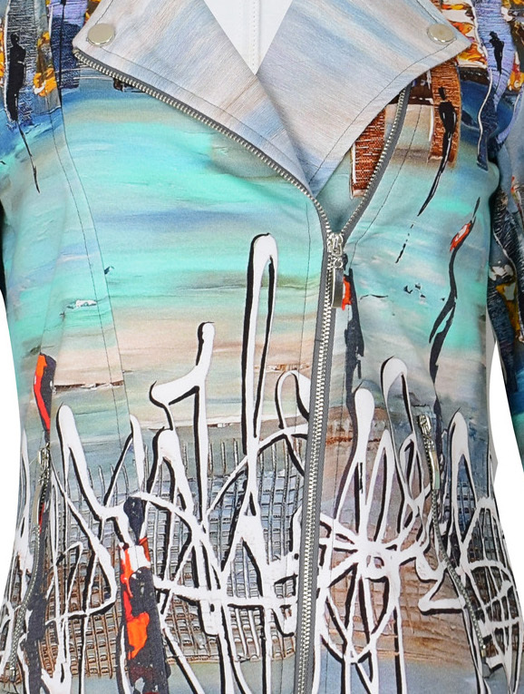Simply Art Dolcezza: Indeed A Picture Perfect Beach Abstract Art Zip Moto Jacket SOLD OUT