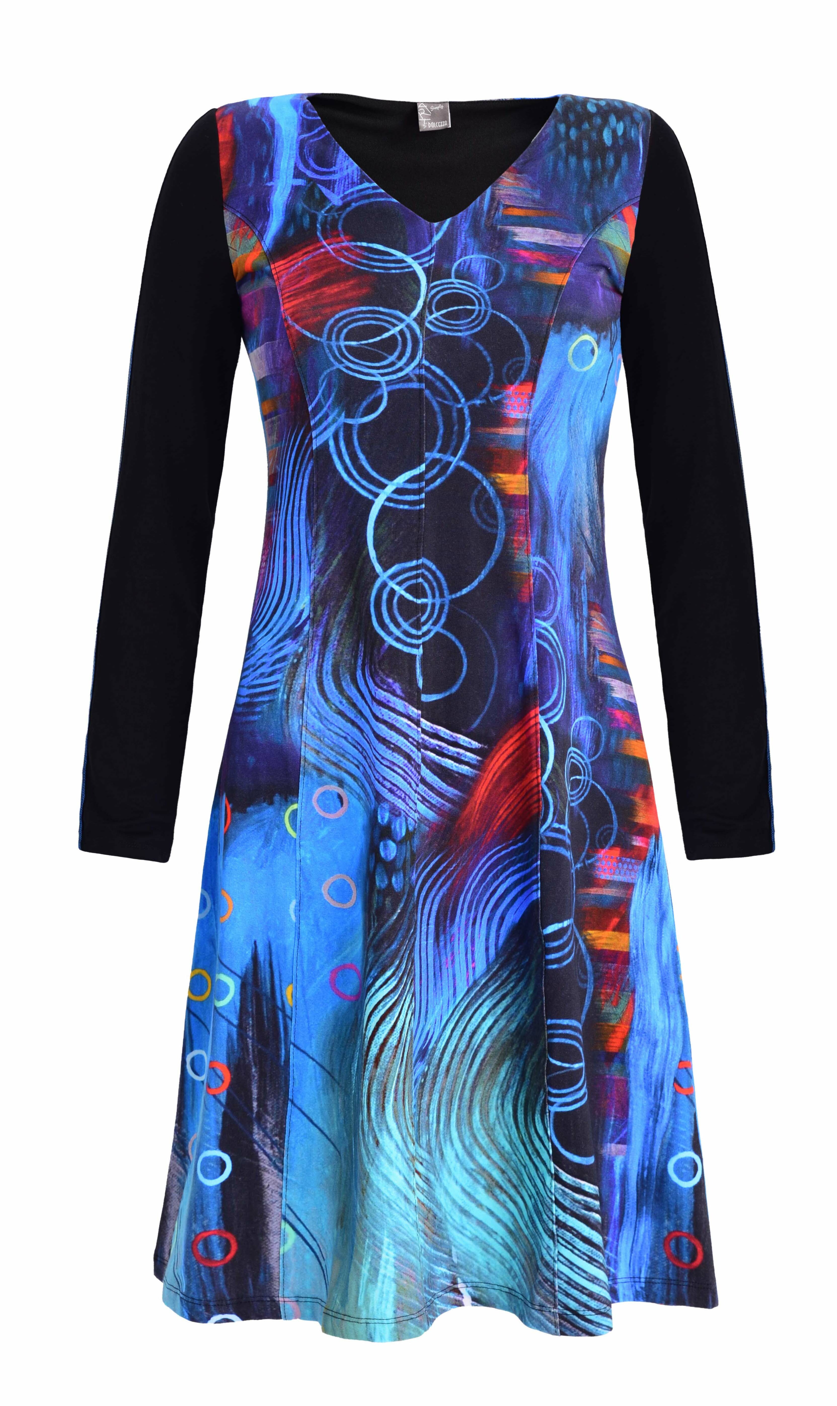 Simply Art Dolcezza: Distilling Color Fit & Flare Abstract Art Dress Dolcezza_SimplyArt_59626_N