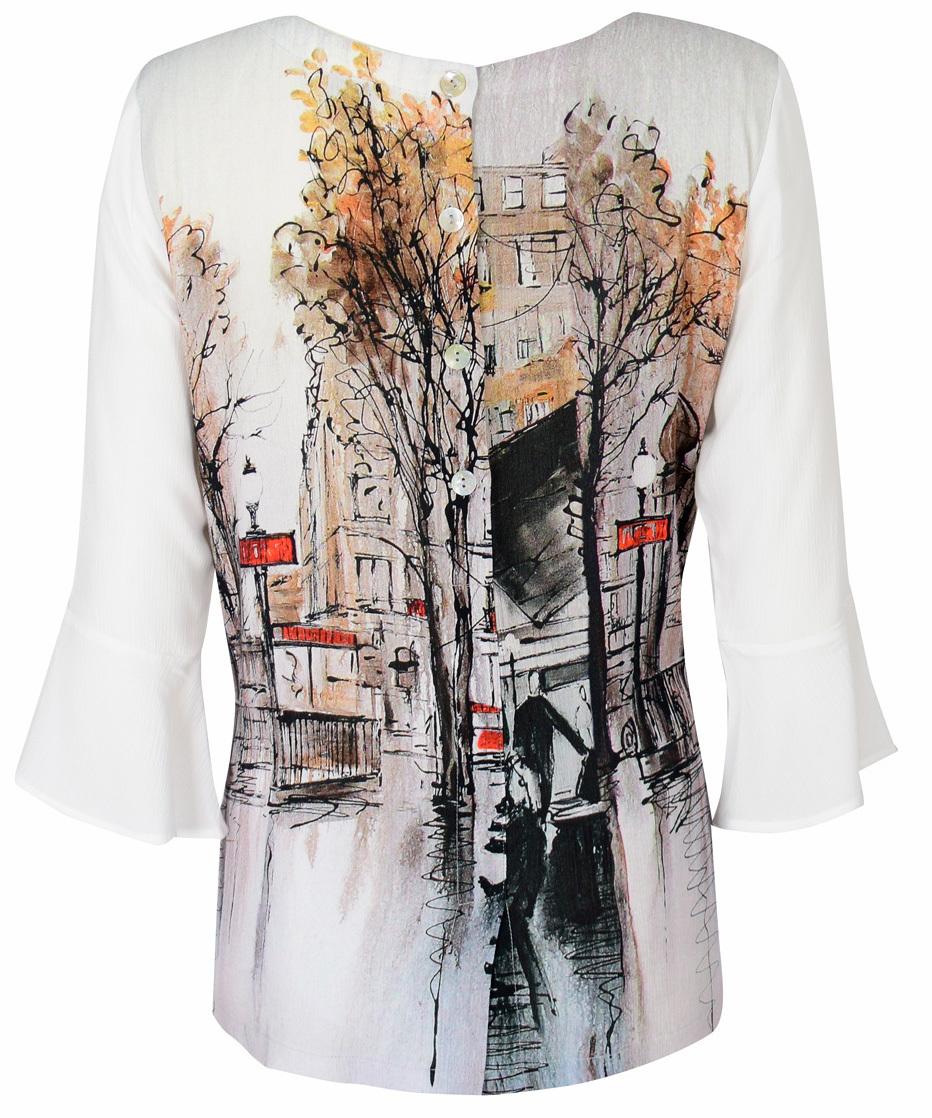 Simply Art Dolcezza: Splendid Parisian Life Back Buttoned Abstract Art Tunic (1 Left!)