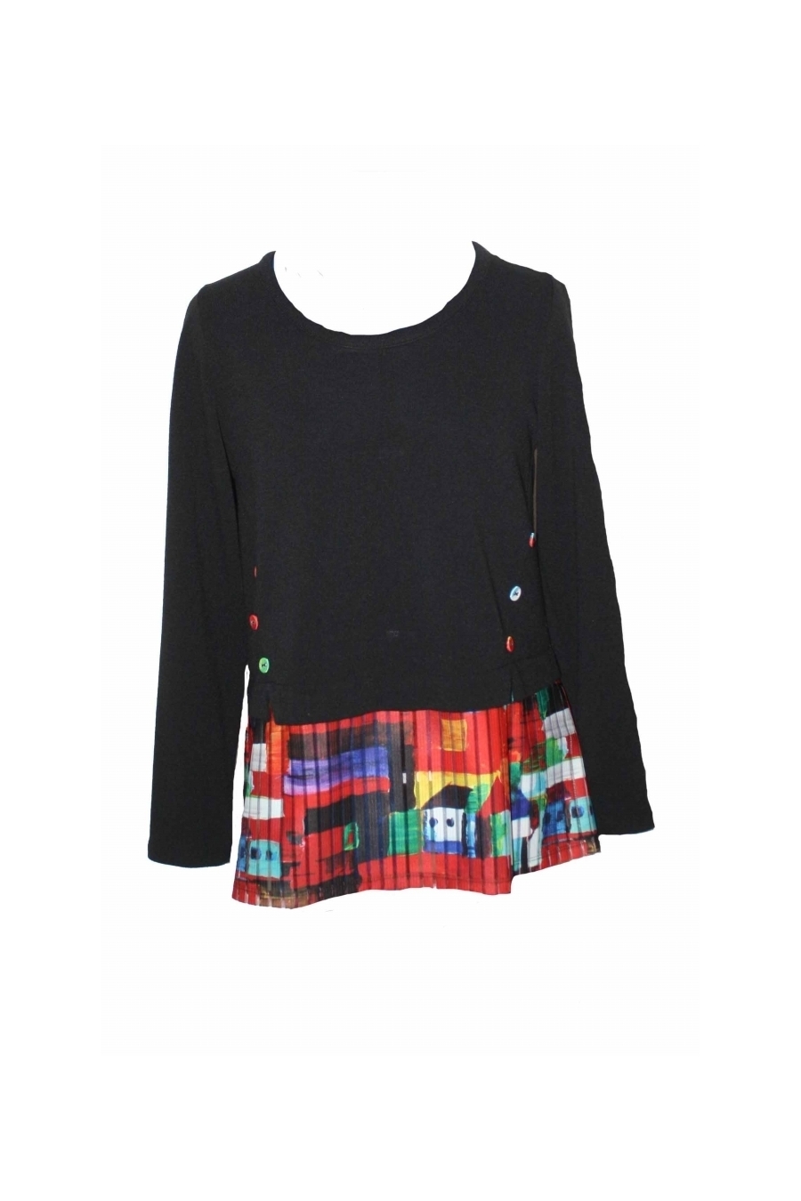 Maloka: French Fairytale Village Abstract Art Flared Sweater Tunic (More Arrived!)