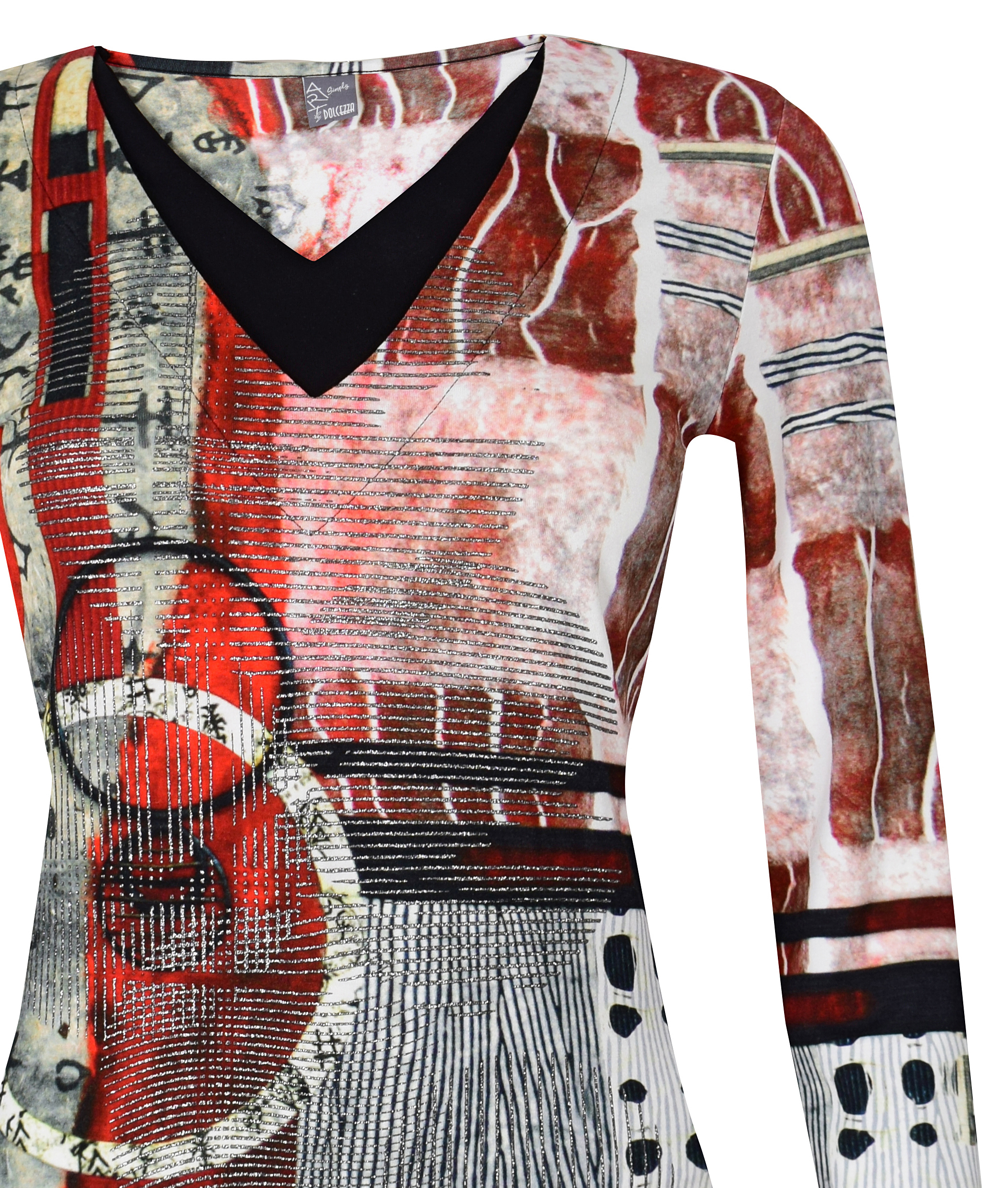 Simply Art Dolcezza: Pretty In Red Extraordinary Abstract Art Top SOLD OUT