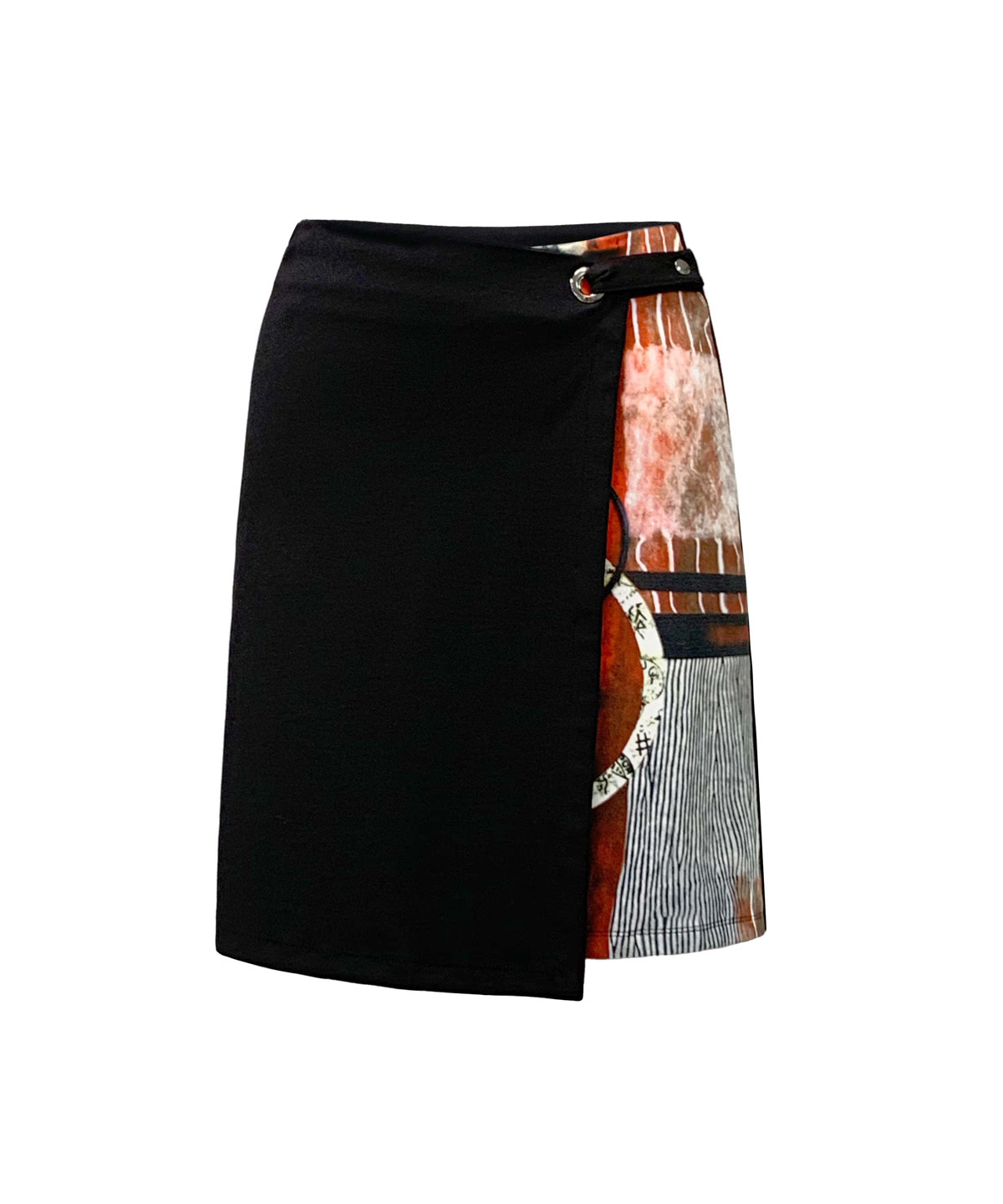 Simply Art Dolcezza: Pretty In Red Extraordinary Abstract Art Crossover Skirt (1 Left!) Dolcezza_SimplyArt_59645