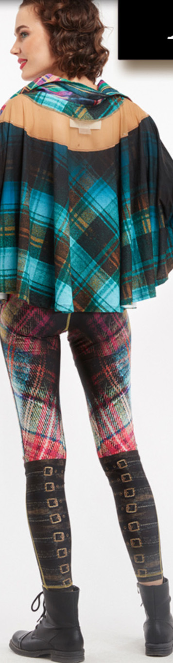 IPNG: Biker Chic Let It Snow Plaid Buckles Illusion Legging