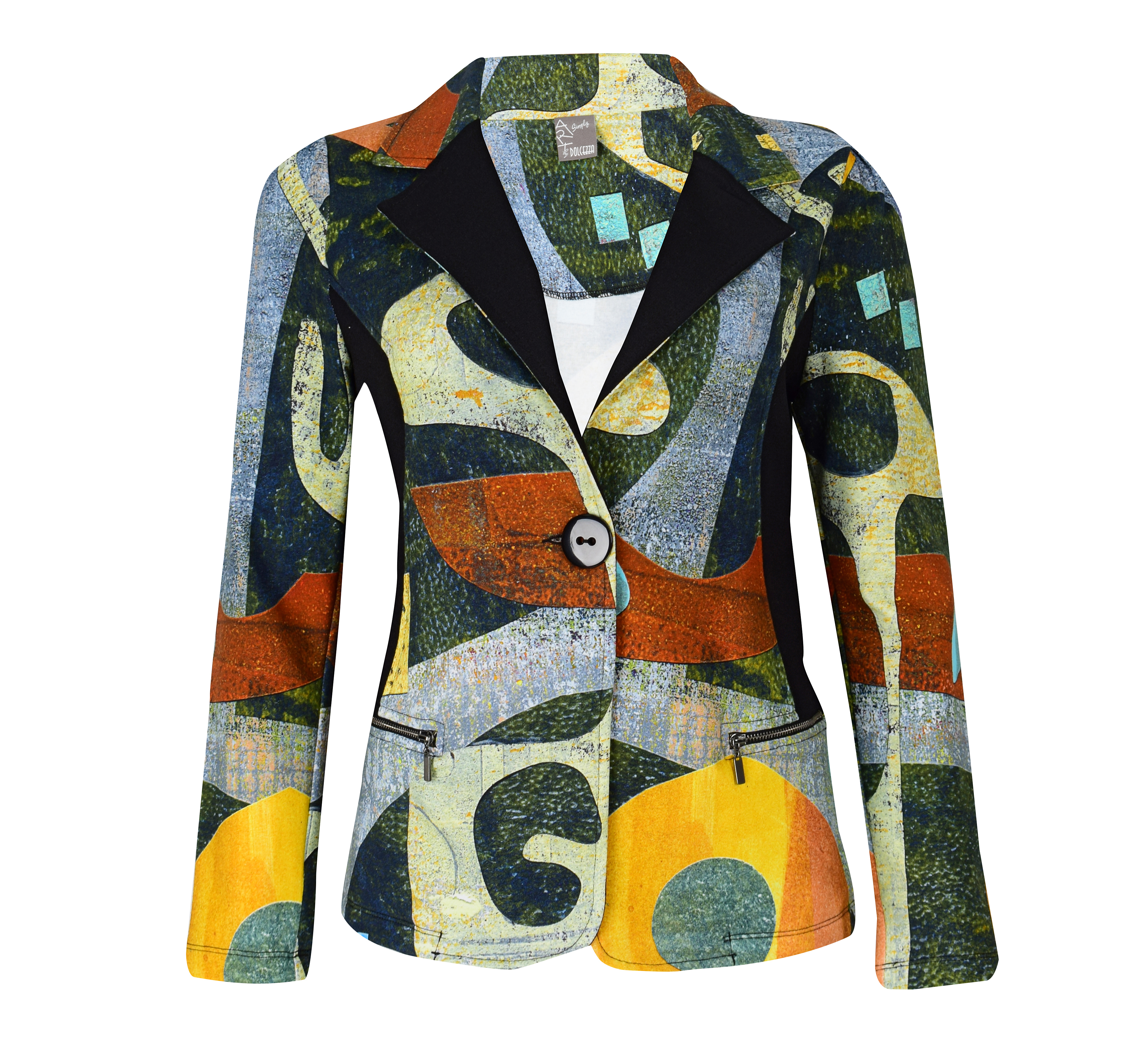 Simply Art Dolcezza: Small Collage Of Eclecticism Abstract Art Blazer (2 Left!) Dolcezza_SimplyArt_59746_N