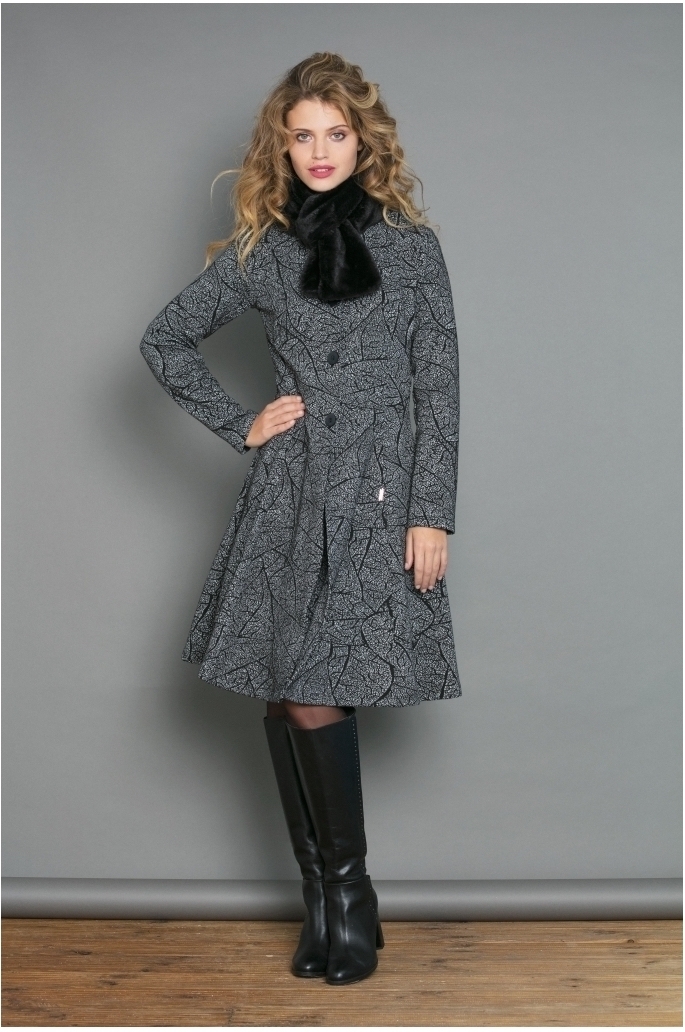 Maloka: Romantic Rainstorm Jacquard Flared Coat MK_FEBE_N