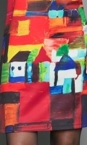 Maloka: French Fairytale Village Abstract Art Slip Dress
