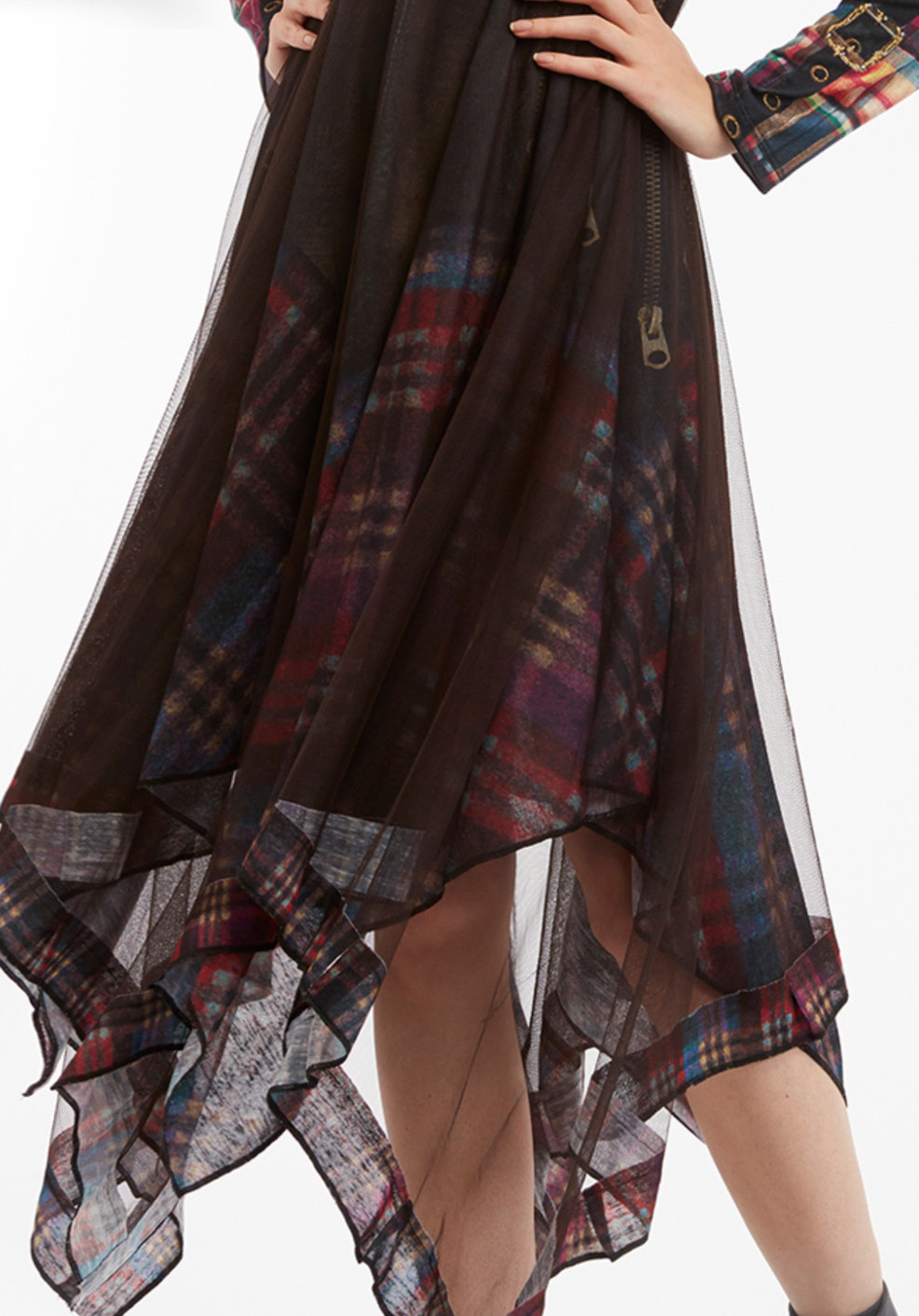 IPNG: Biker Chic Let It Snow Plaid Illusion Four Corners Dress