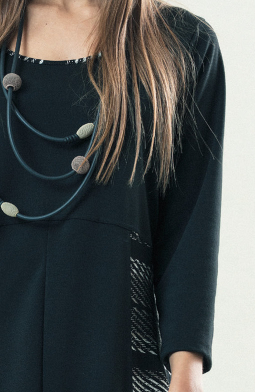 G!OZE France: Jacquard Pocket Bubble Hem Dress