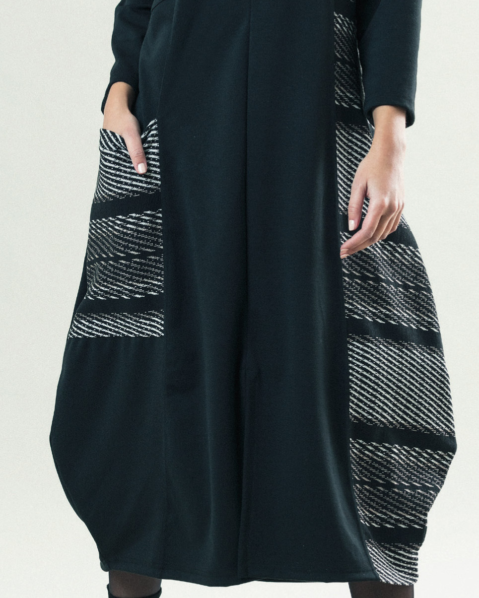 G!OZE France: Jacquard Pocket Bubble Hem Dress