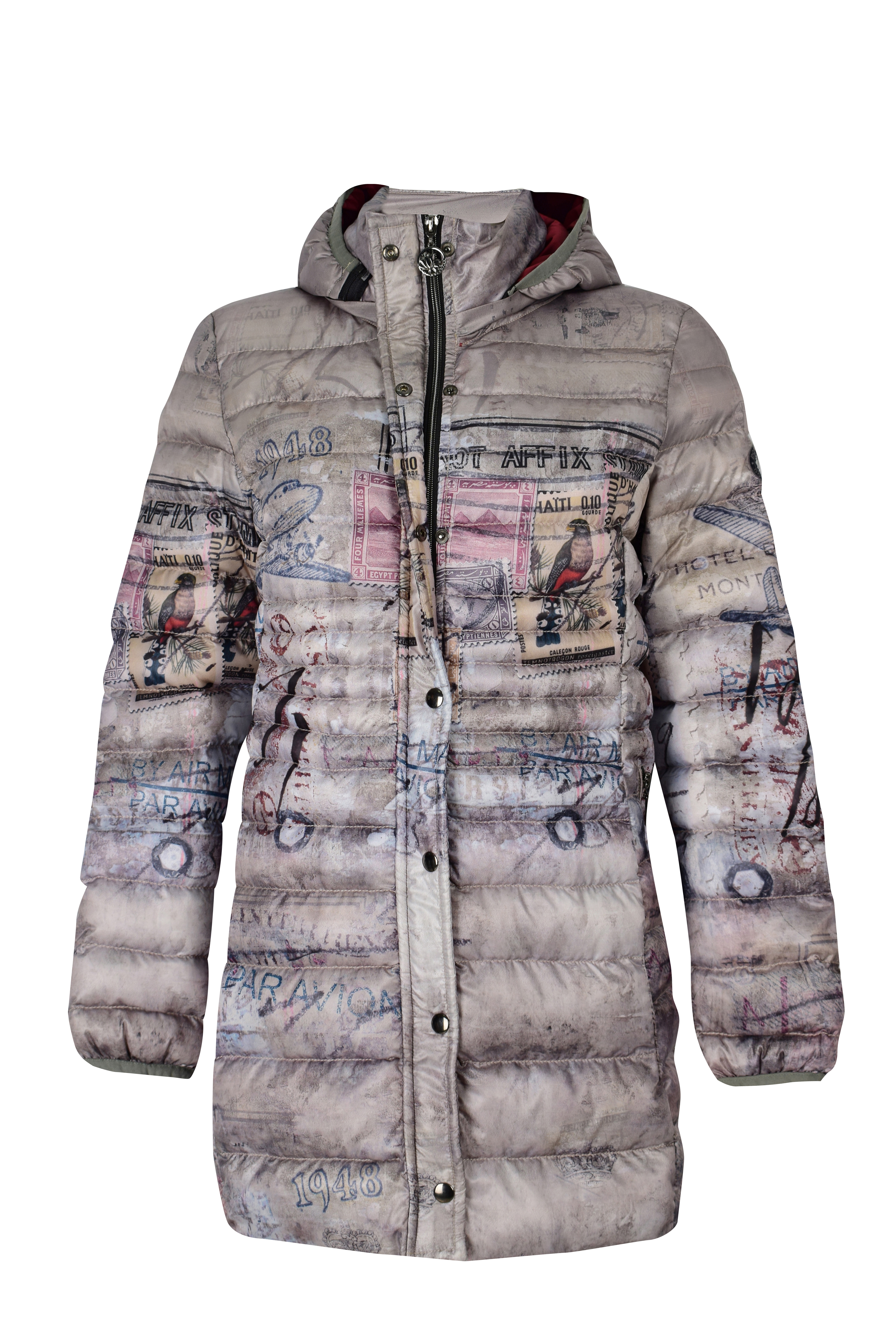 Simply Art Dolcezza: Do Not Affix Stamp Graffiti Abstract Art Puffer Coat (1 Left!) Dolcezza_SimplyArt_59871