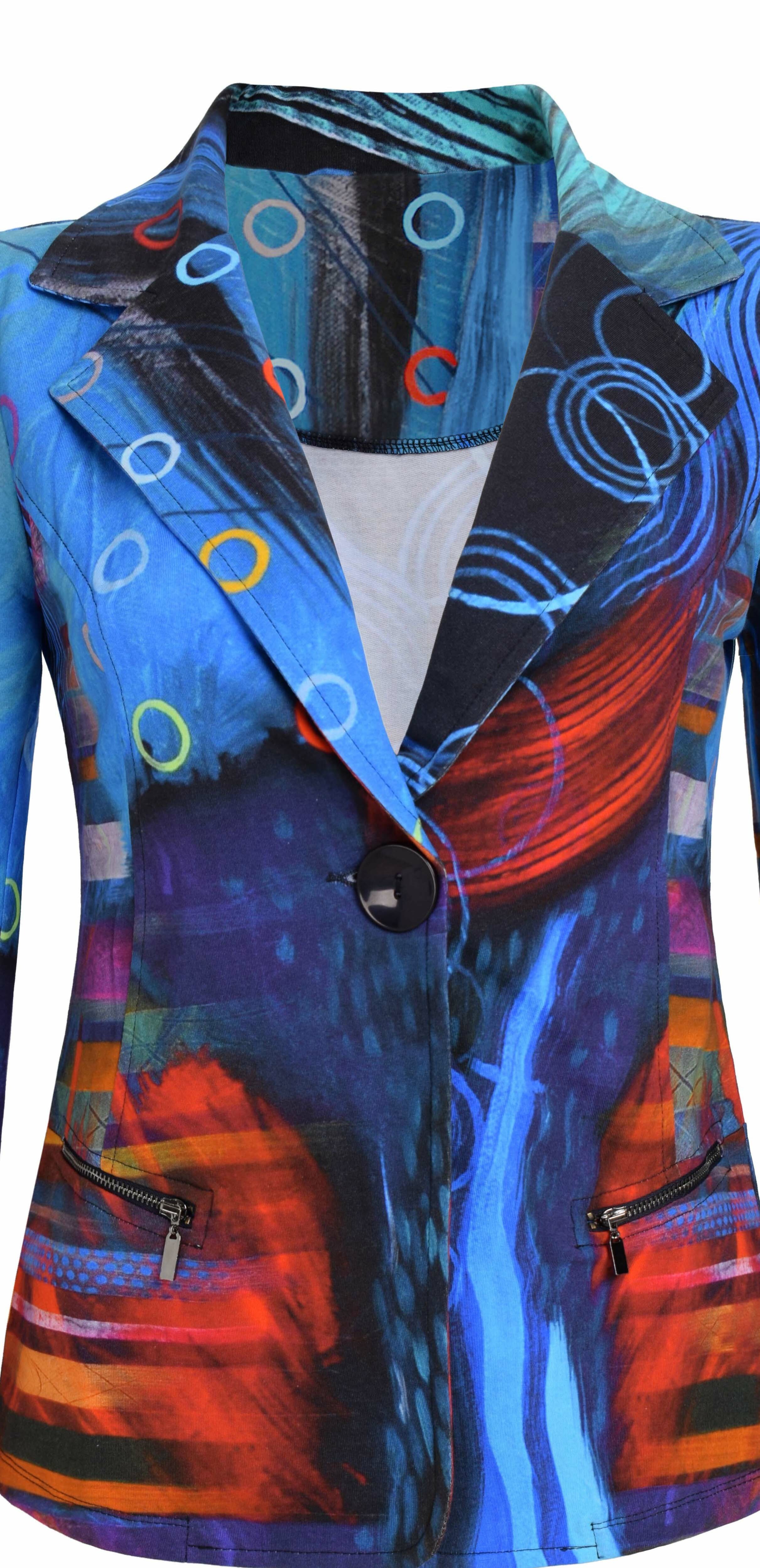 Simply Art Dolcezza: Distilling Colors Of Beauty Zip Pocket Abstract Art Blazer (2 Left!)