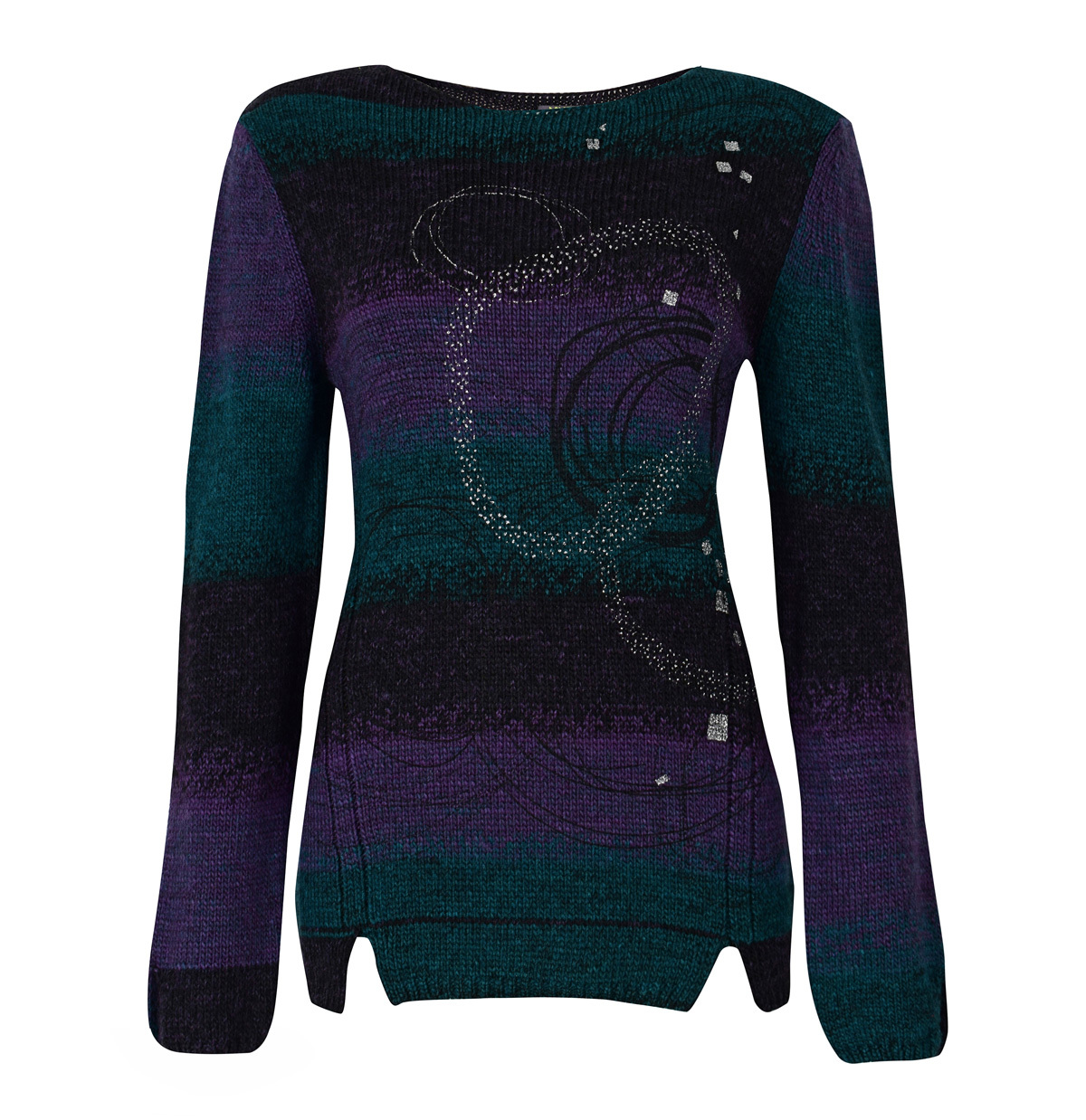 Dolcezza: Purple Star Cut Out Hem Sweater Dolcezza_59123