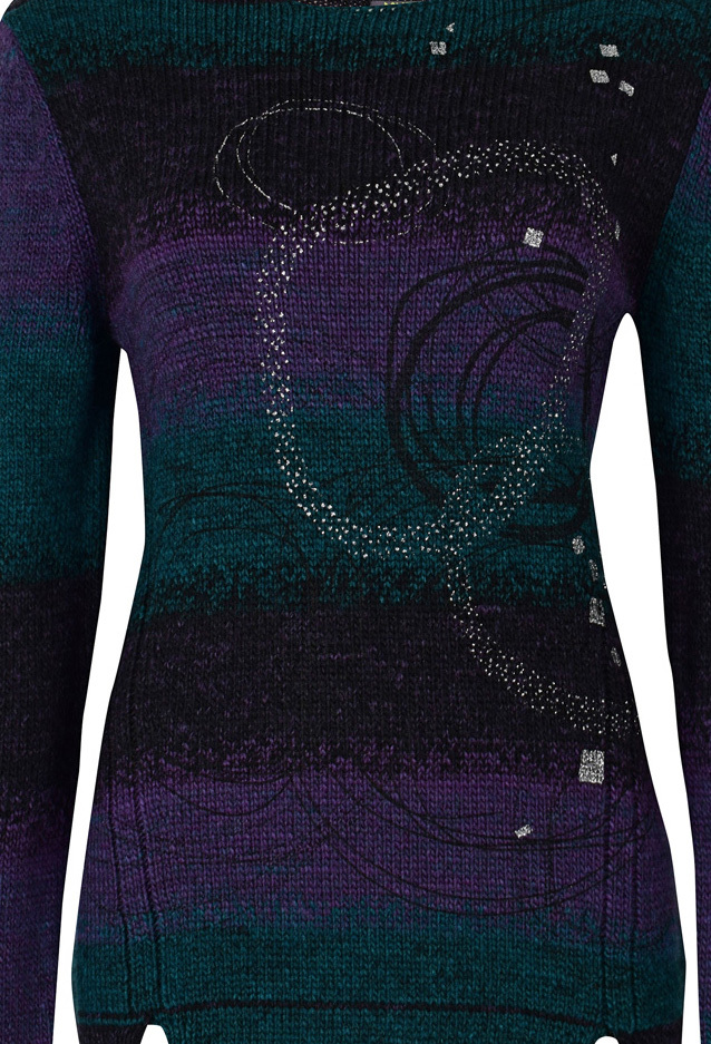 Dolcezza: Purple Star Cut Out Hem Sweater